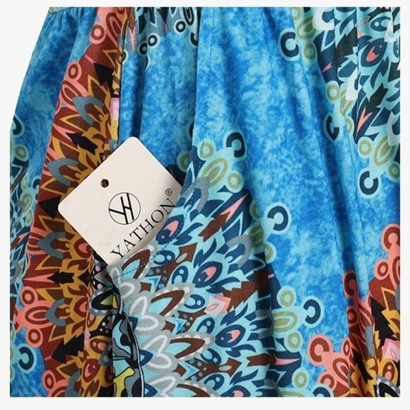 SALE✨ Blue A-Line Spaghetti Strap Sling Summer Casual Dress w/ Pockets - Size L - Picture 6 of 9